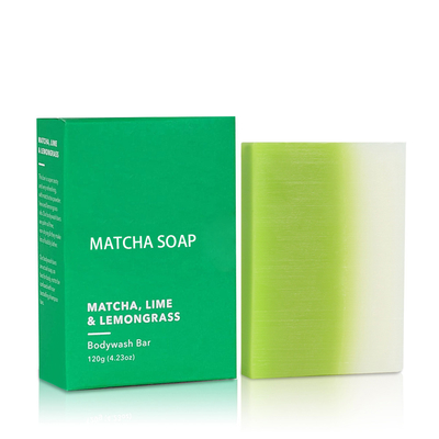 Jabón de baño hecho a mano orgánico de Moisturing Matcha Lemengrass de la naturaleza de la etiqueta privada 135g