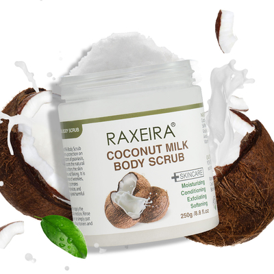 El limpiamiento profundo de piel del exfoliante corporal orgánico natural del cuidado Exfoliate exfoliante corporal de la leche de coco de la piel